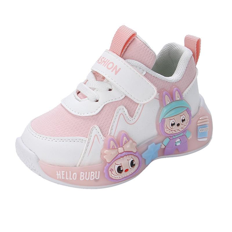 

2025 Cartoon Toddler Sports Shoes: Korean-Style Leather Running & Casual Shoes for Boys, Spring/Autumn Size 25 (inner length 16cm) рожевий