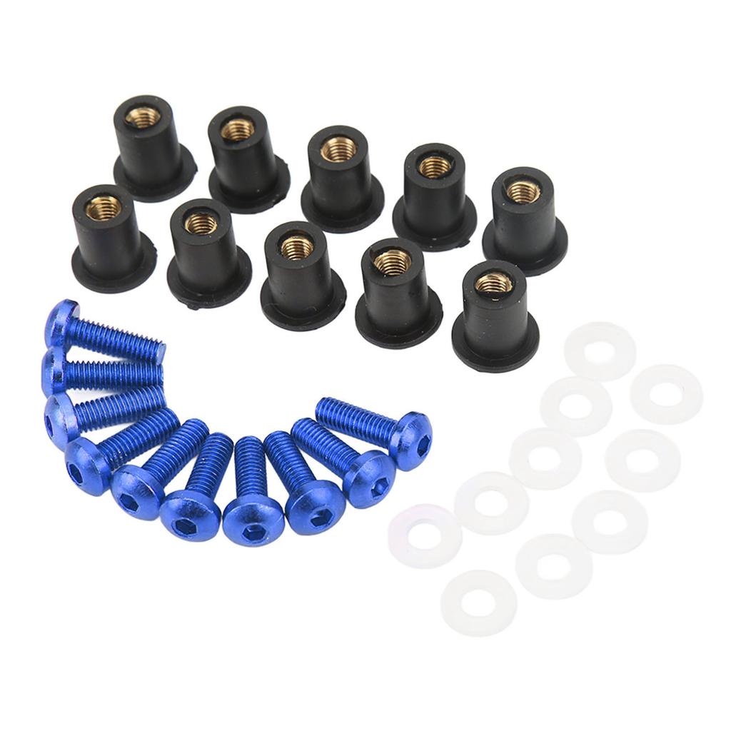 M5 Motorcycle S Nuts Gaskets Set Aluminum Alloy Rubber Replacement for