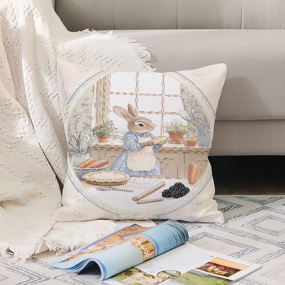 Cartoon Cute R-Rabbit Pillow Case Office Cushions Suitable For Sofa Car Bedroom Decorative Cushion Cover