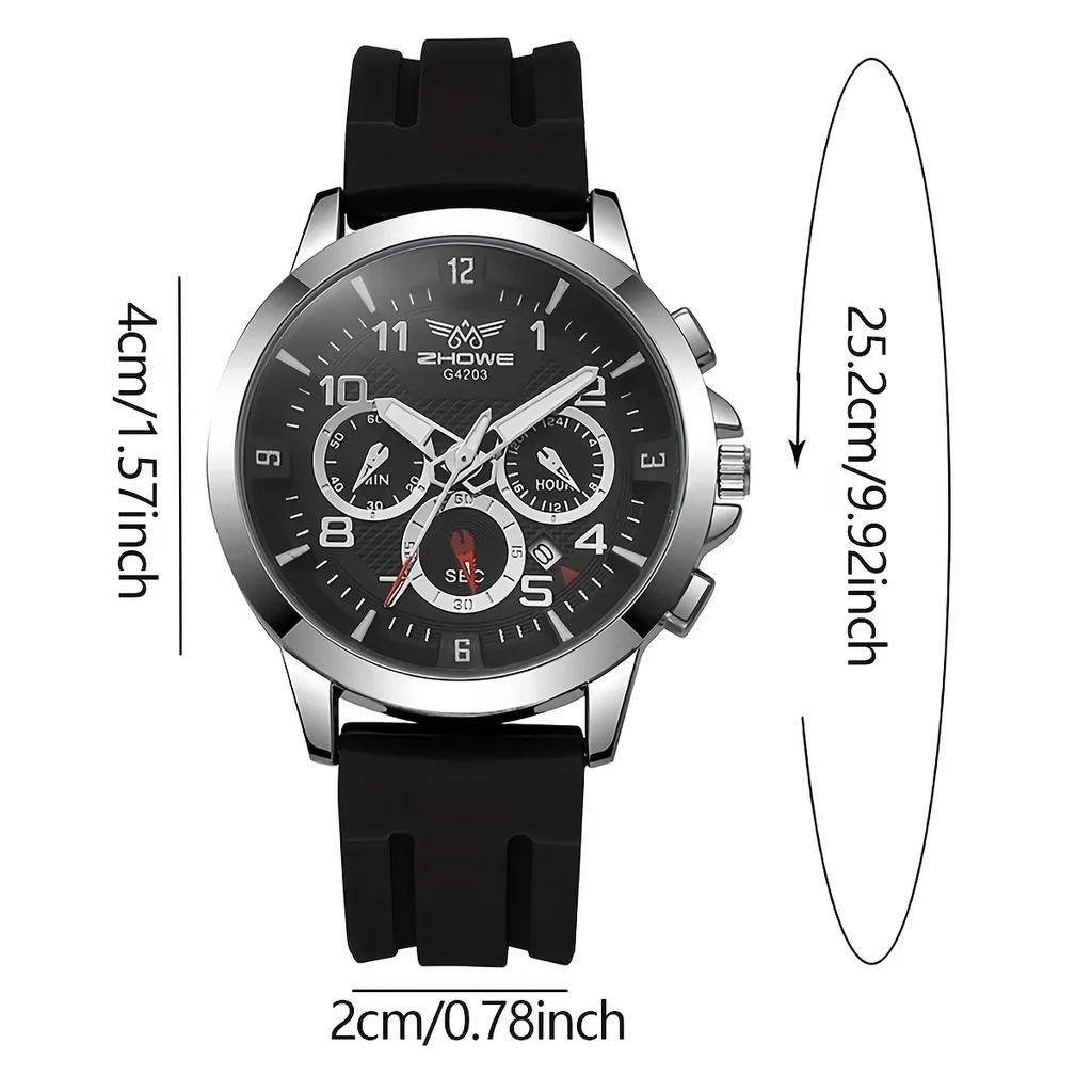 Fashion Men Wristwatch Luxury Original Man Watch Silicone Strap Sport Quartz Male Clock Gift