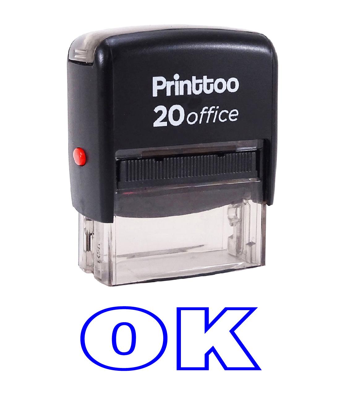 

Printtoo Офісне приладдя OK Автоматичний гумовий штамп Індивідуальний штамп-Чорний 14 mm x 38 mm (Approx) синій