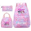 3Pcs/set Cartoon KPOP Printed Backpack with Handbag Pencil Case for Teenager Boy Girl Large Capacity Bookbag Schoolbag Mochila