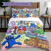 3-teiliges Bettbezug-Set (1 * Bettbezug + 2 * Kissenbezug, ohne Kern), Spiel Rainbow Friends Druck Bettwäsche-Set, Schlafzimmer-Dekoration, Ganzjahres, Geburtstagsgeschenk