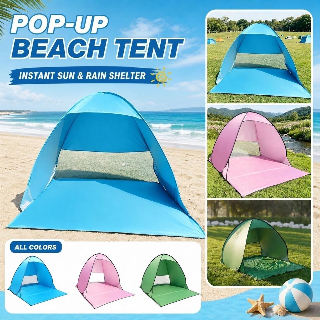 Beach Tent Up Sun Shelter for Outdoor, Spacious Canopy for Sun