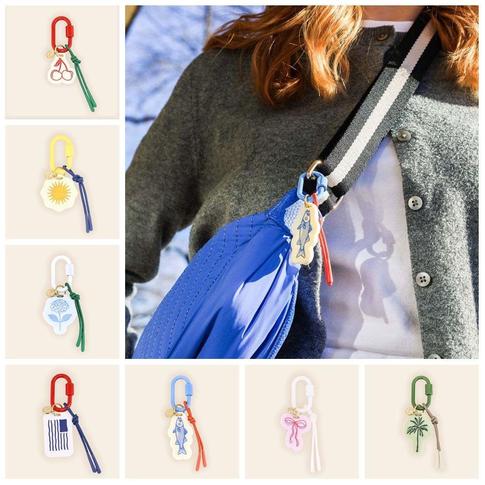 

Contrasting Retro Rope Woven Pendant Acrylic Charms Bag Chain Charms Mobile Phone Pendant Women Style G