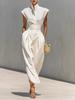2026 European & American Style Women's Spring/Summer High-Waisted Skirt & Loose High-Neck Top Dress