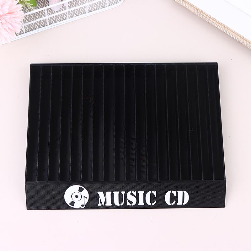 

Cd Shaped Disc Storage Rack 18 Compartments Desktop Organizer Simple Minimal Custom Cd Dvd Holder чорний