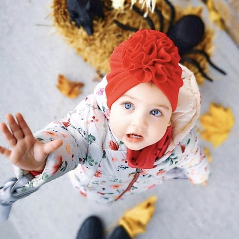Cute Flower Baby Turban Hat Soft Baby Girl Headwrap Beanie Hat For Newborn Infant Toddler Headwear Headband