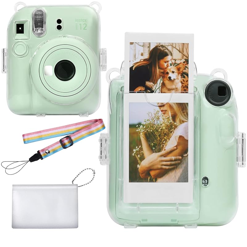 

[Aenllosi Dedicated transparent case] Compatible product FUJIFILM Instax instax mini 12 instant camera INS MINI PVC cover With shoulder strap