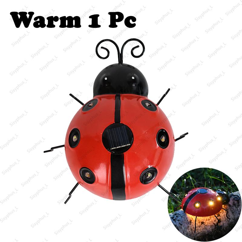 1-4Pcs Solar Ladybug Lamp Outdoor IP65 Waterproof Anti Corrosion LED Solar Powered Light For Garden Lawn Tree Landscape Decor