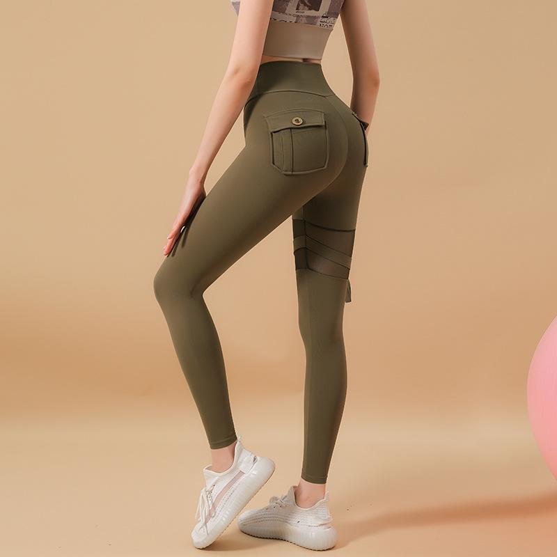 

Женские брюки для йоги с высокой талией и эффектом пуш-ап - Идеальны для бега, спорта и тренировок осенью и зимой Large зелёный