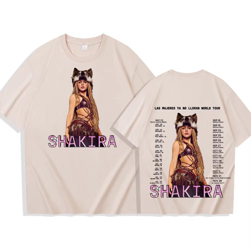 Shakira Las Mujeres Ya No Lloran World Tour 100cotton Unisex Tshirt 2026 Summer New Unisexs Unisexs Fashion Streetwear Shirt