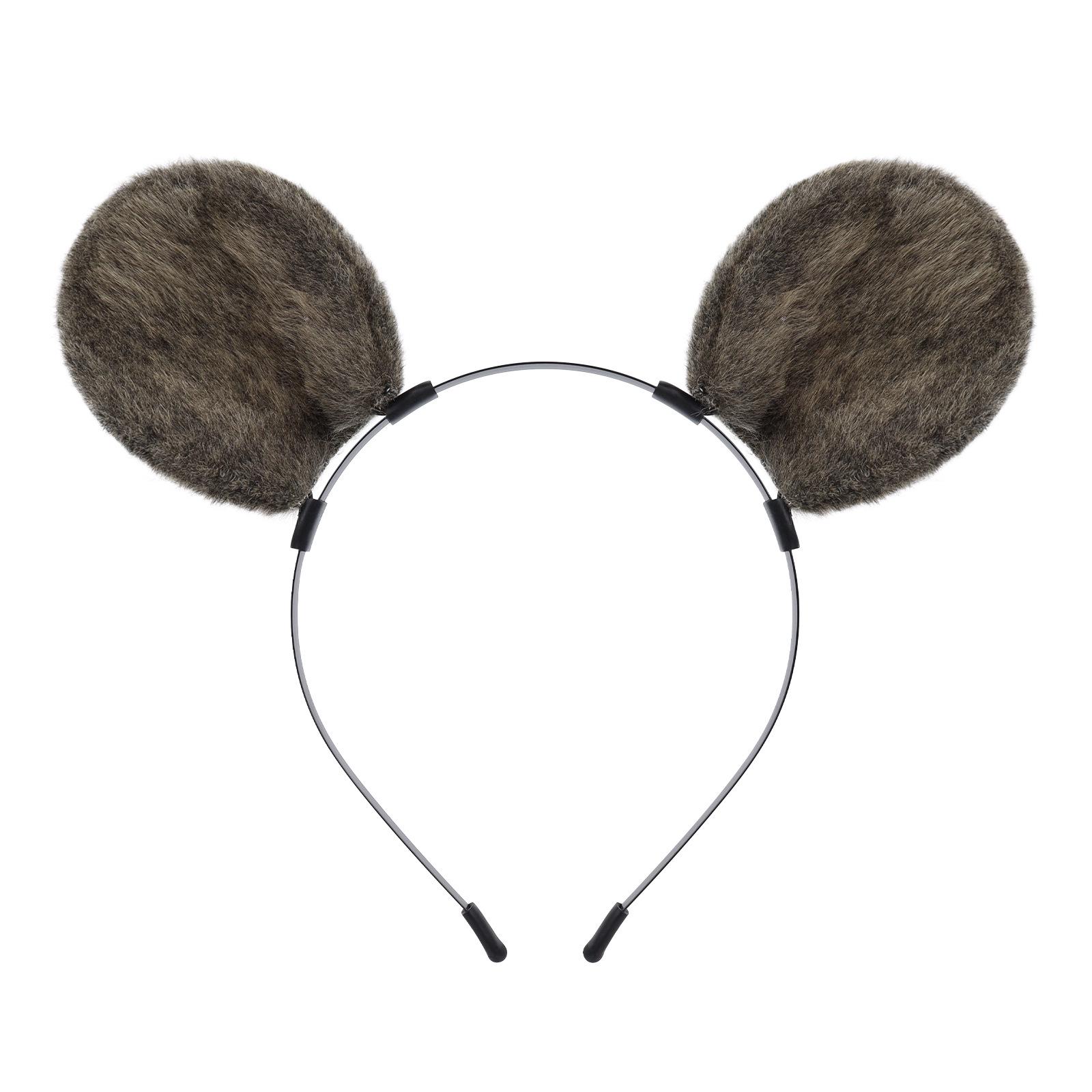 Halloween Plush Mouse Ears & Tail Cosplay Set - Cute Animal Headband Accessories
