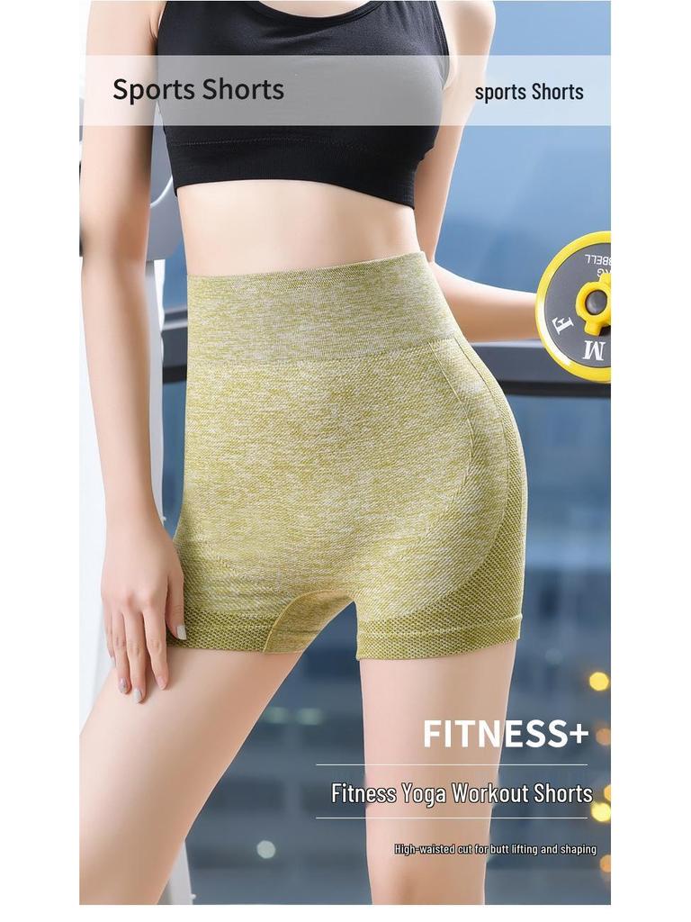 High-Waisted Fitness Shorts for Women - Seamless Stretchy Yoga and Cycling Peach Butt Shorts