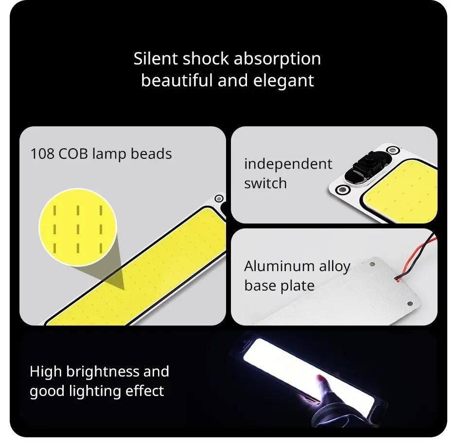 Car Reading Light COB High-brightness Thin 12V/24V LED Cabin Interior Dome Lamp With Switch For Van Lorry Truck RV Camper Amagi