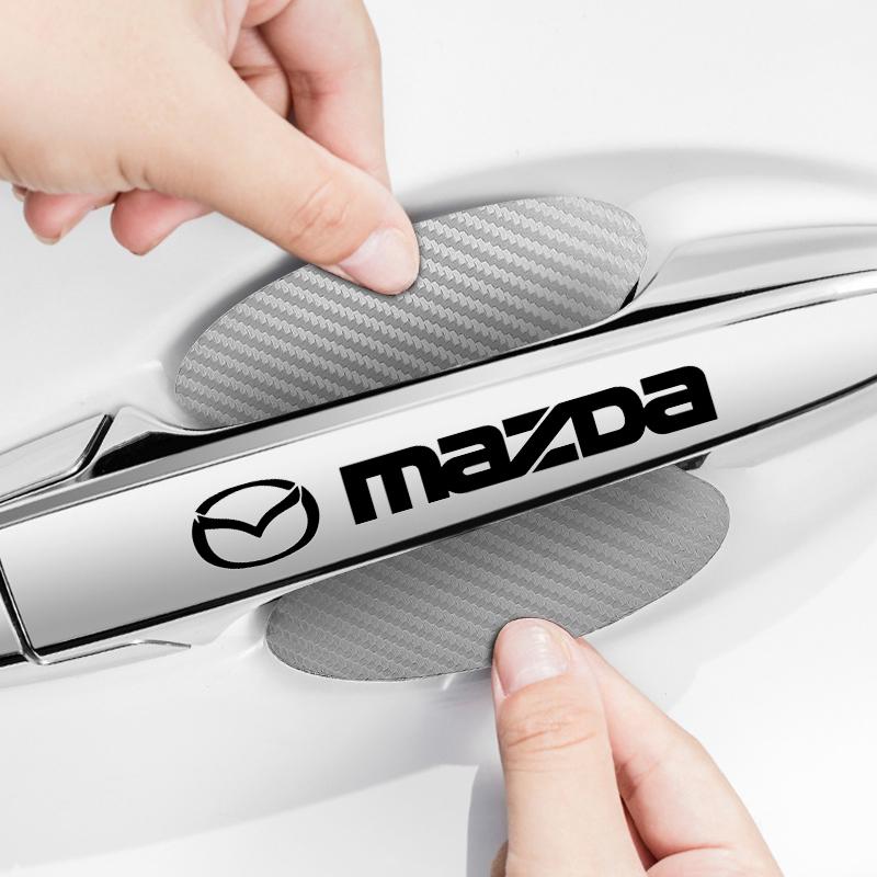 Car Door Sticker Carbon Fiber Scratches Auto Handle Protection Film For Mazda 3 6 CX5 2 CX3 CX9 MX5 RX8 Axela Demio MS CX5 2 Axela Demio Atenza MS GJI