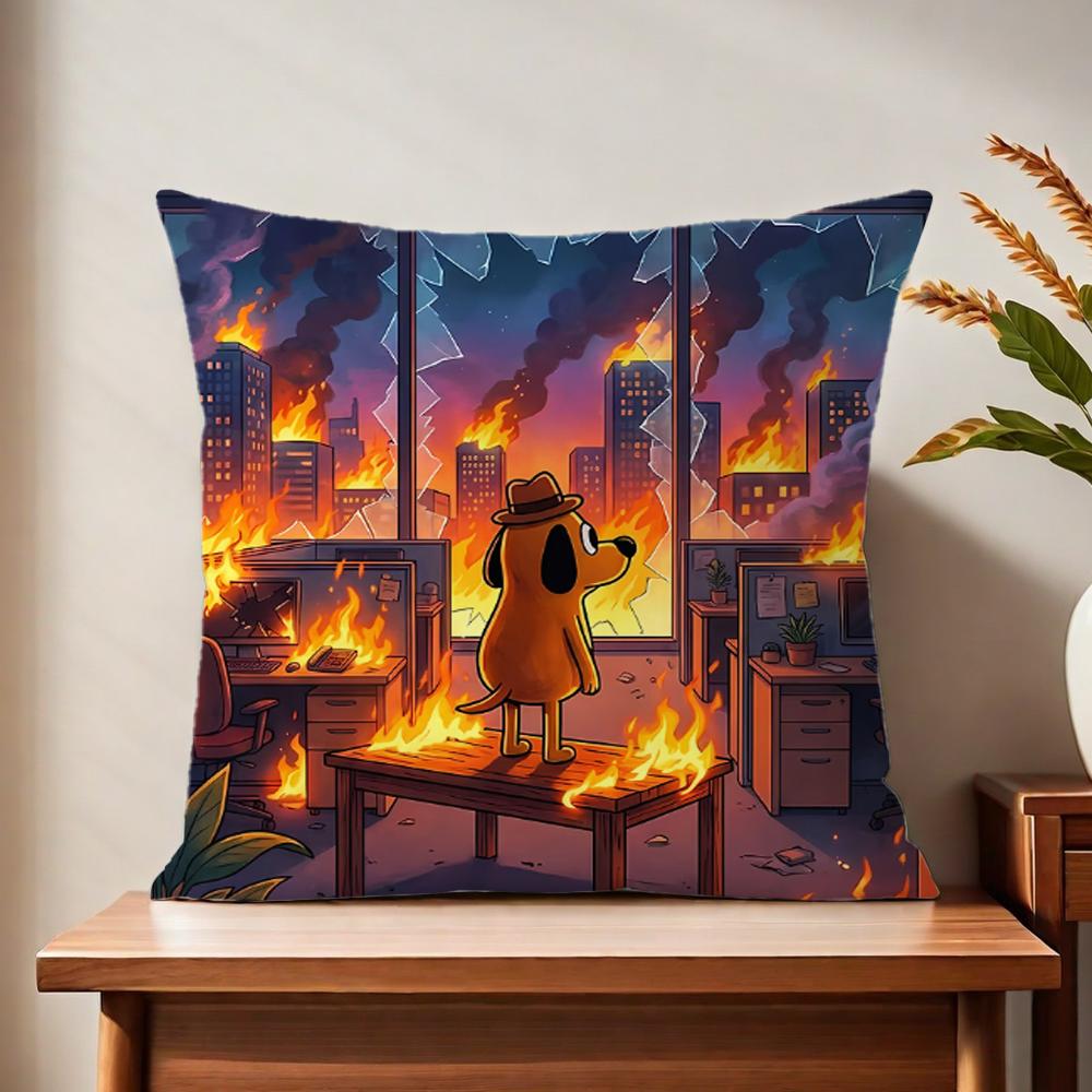 This Is F-Fine Meme Cushion Cover For Pillow Printing Sofa Decoration Home Car Room Coffee Shop Office Nordic Simplicity