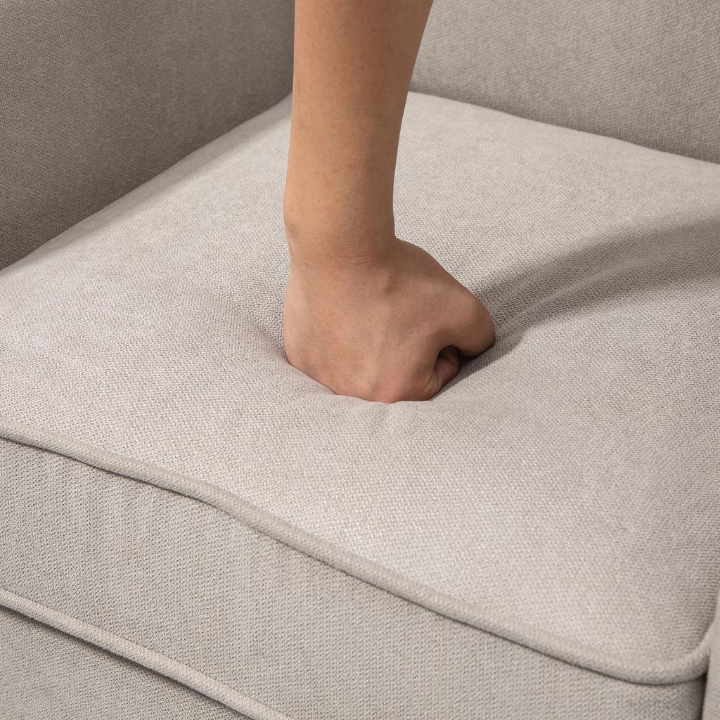 Living Room Armchair Upholstered in Fabric Relax Armchair with Armrests Removable Seat for Bedroom 79x78x87 cm Grey