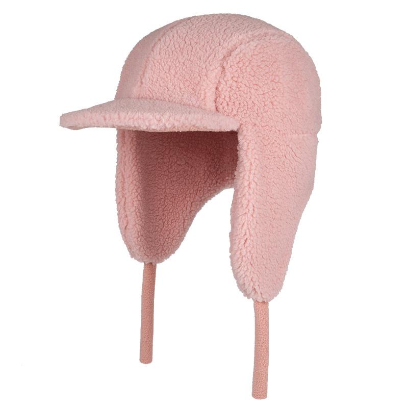 

Children s boys and girls winter warm face protection fleece thickened cold lamb fleece ear protection cap S