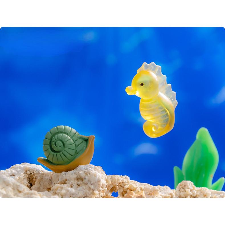 10 Stück Kreative Mini Meerestier Muschel Miniaturen DIY Aquarium Harz Ornamente Feengarten Moos Terrarium Mikrolandschaft