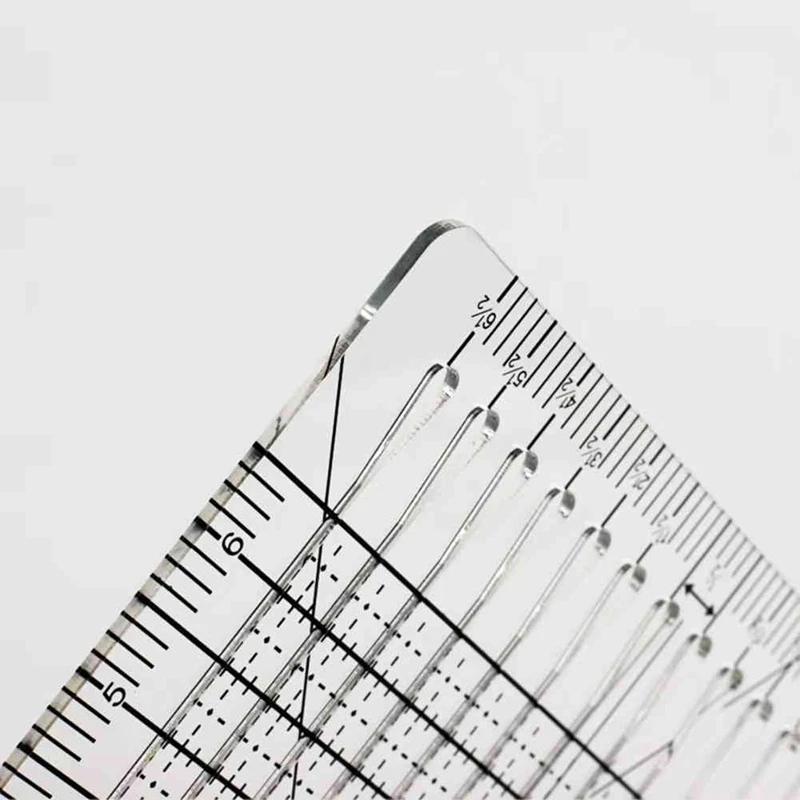 Sewing Supplies Sewing Ruler Template DIY Craft T-Shirts Ruler Patchwork 5-In-1 Quilt Cutting Ruler
