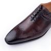 Fashion Deluxe Handmade Men dress shoes genuine leather men's classic Oxfords printing wedding shoes lace up formal leather shoes