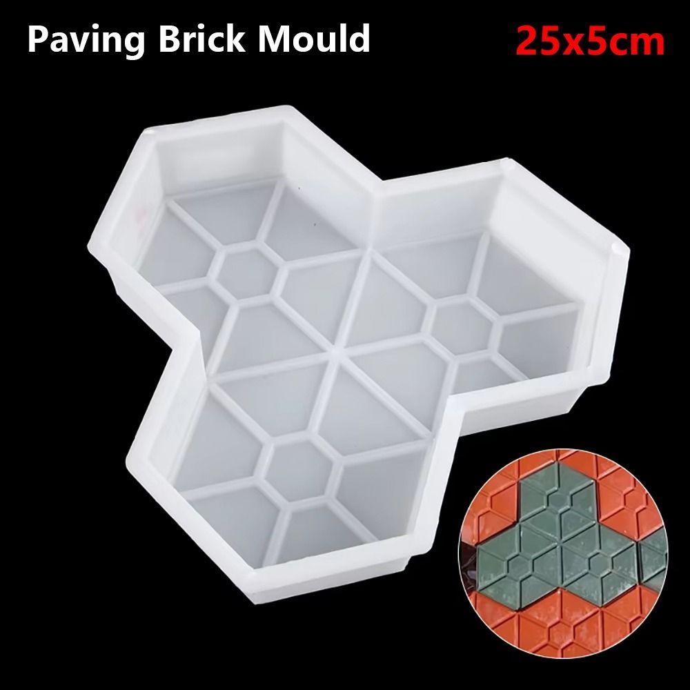 1Pcs Plastic Stepping Stone Paver 25x5cm Concrete Path Maker Mold For Lawn Patio Yard Garden