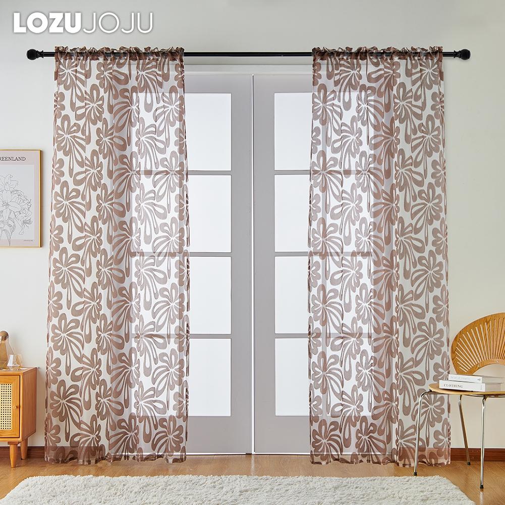 1 buc LOZUJOJU 10% Blackout Tulle Simplu și Versatil Perdea Transparentă Jacquard Europeană pentru Bucătărie Living Dormitor Balcon Fereastră Decor Acasă