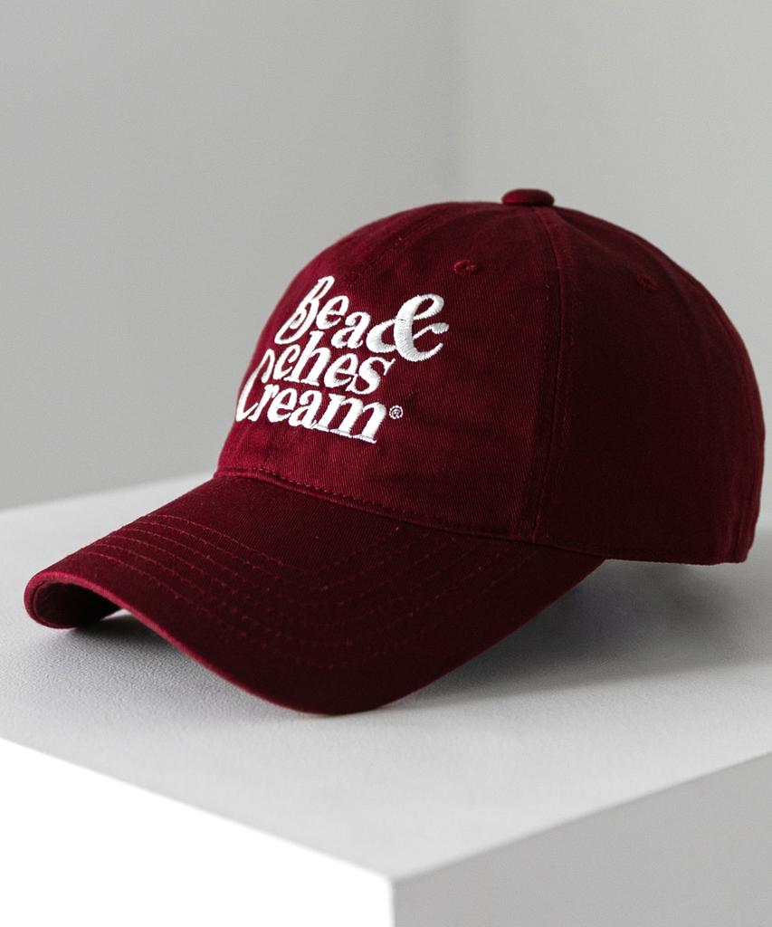 Bichiseuaenkeulim Original Logo Ball Cap-Burgundy