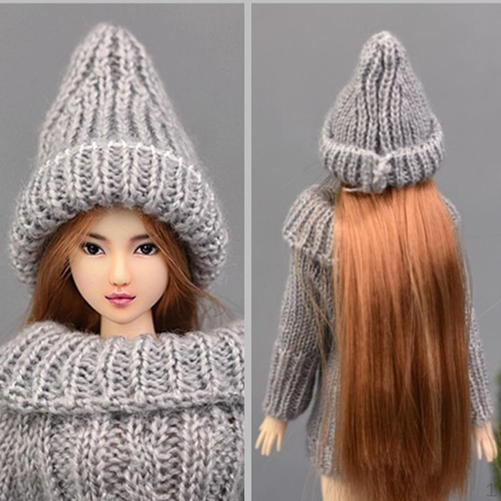 1/6 Hand Knitted Wool Hat Doll Dress