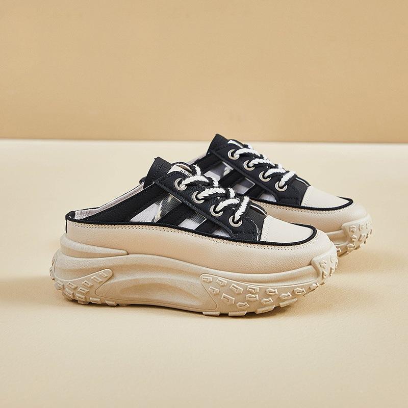 Beige short boots heightened 8CM thick-soled wedge heel high-top women's shoes casual side zipper women's shoes autumn and winter sandals breathable