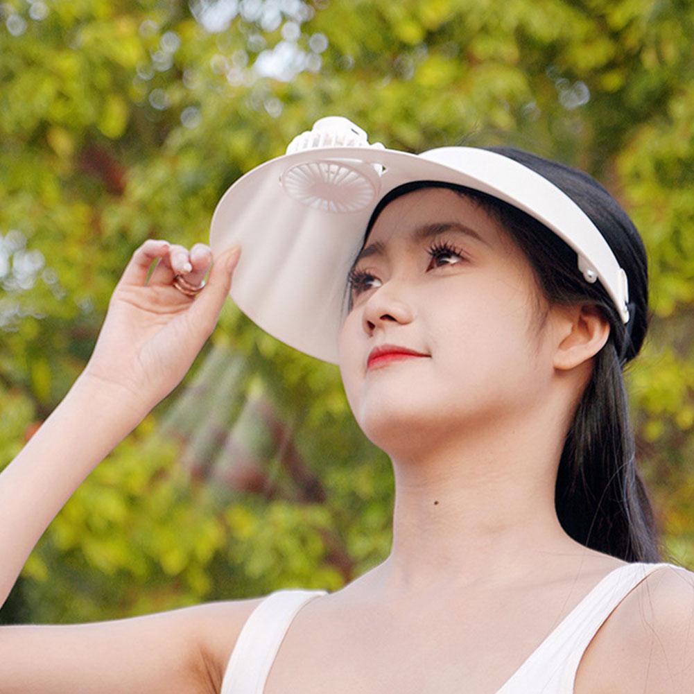 Sun Visor Hat with Fan Three Temp Settings Breathable Cooling Fan Hat Beach Hat for Women for Sun Protection and Outdoor