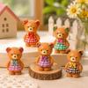 5pcs Resin Little Bear Figurine Mini Desk Bear Decorations Cute Apron Bear Decorations  Desktop Use