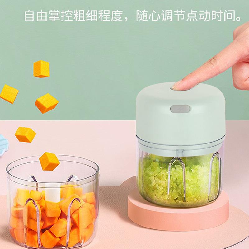 Garlic Puree USB Rechargeable Electric Garlic Pounder Mini Garlic Puree Garlic Press Household Garlic Milling Machine Garlic Punching Machine Garlic