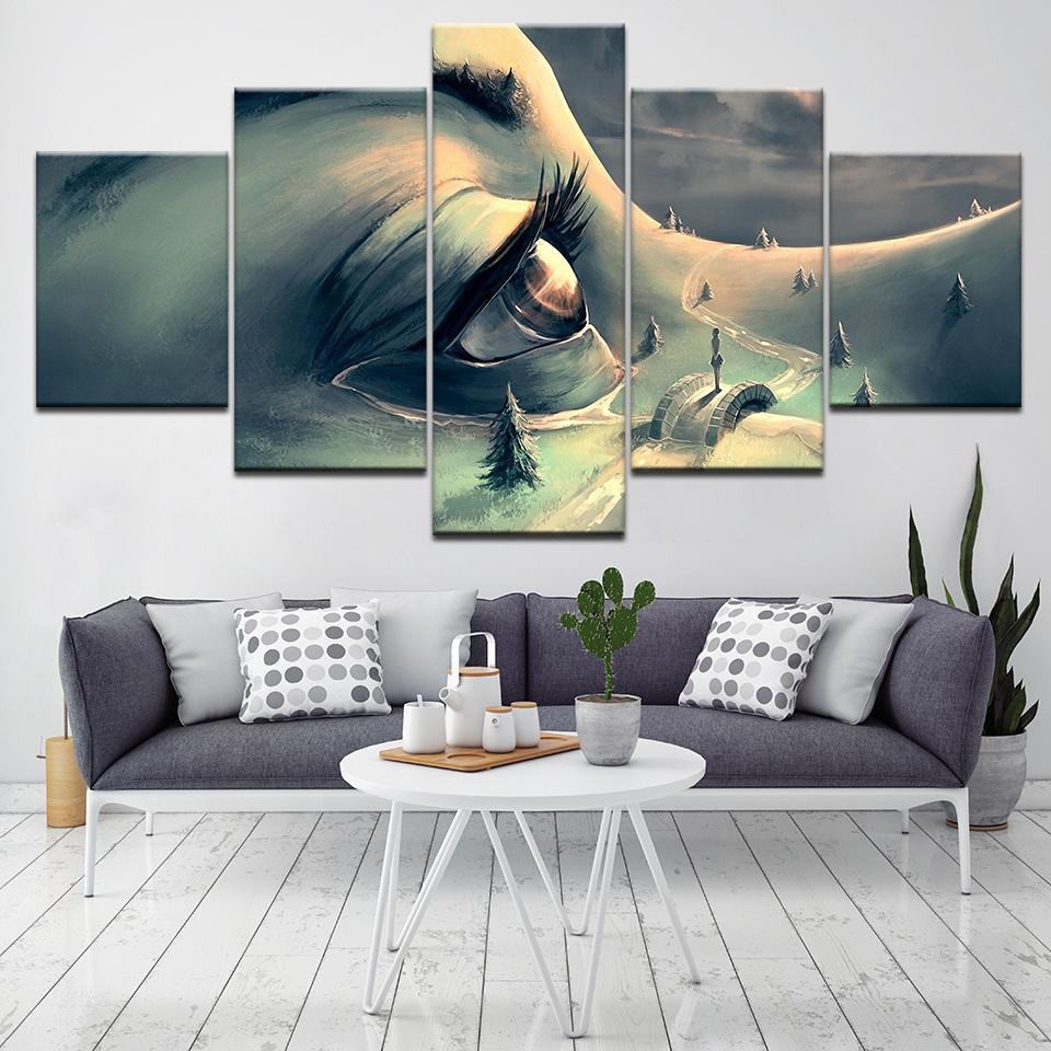 Canvas Painting Wall Art Pictures 5 Pieces The beauty eyes in love world Modular Wallpapers Print for living room Home Decor