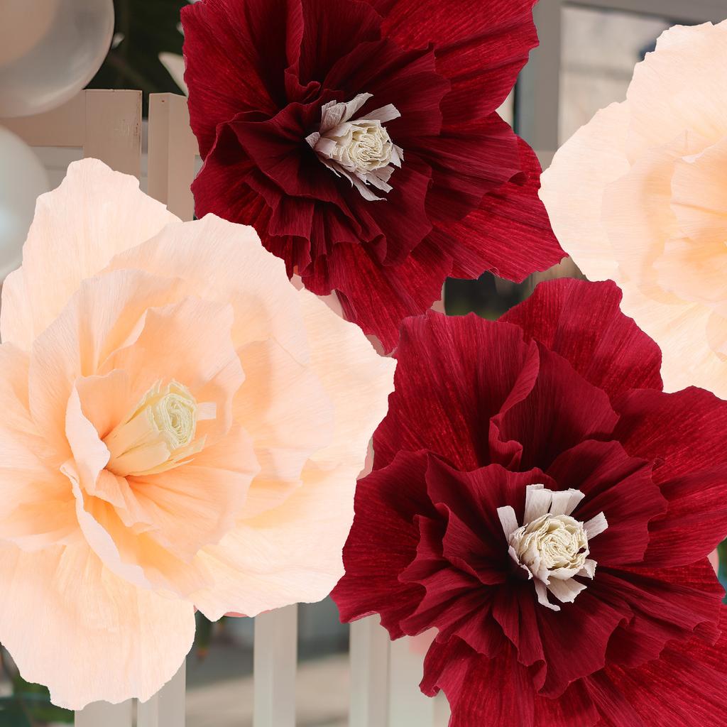 10Pcs Large Paper Flowers Decorative Hanging Party Decorations DIY Flower Backdrop for Home Wedding Birthday Event Paper Flower