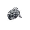 Adjustable Vintage Tiger Ring Men Women Copper Silver-Plated Open Band Zodiac Animal Jewelry