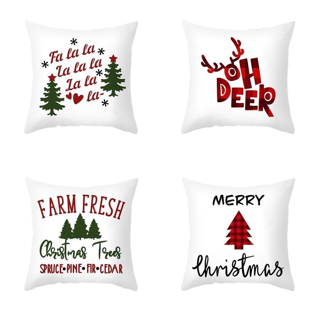 Cheerful Christmas Themed Pillow Case Cushion Cover For Joyful Holiday Decor