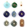 1 Piece Brass & Cubic Zirconia & Geometric Natural Stone Charms 18K Gold Plated Olive Rhombus Pendants For DIY Necklace Making