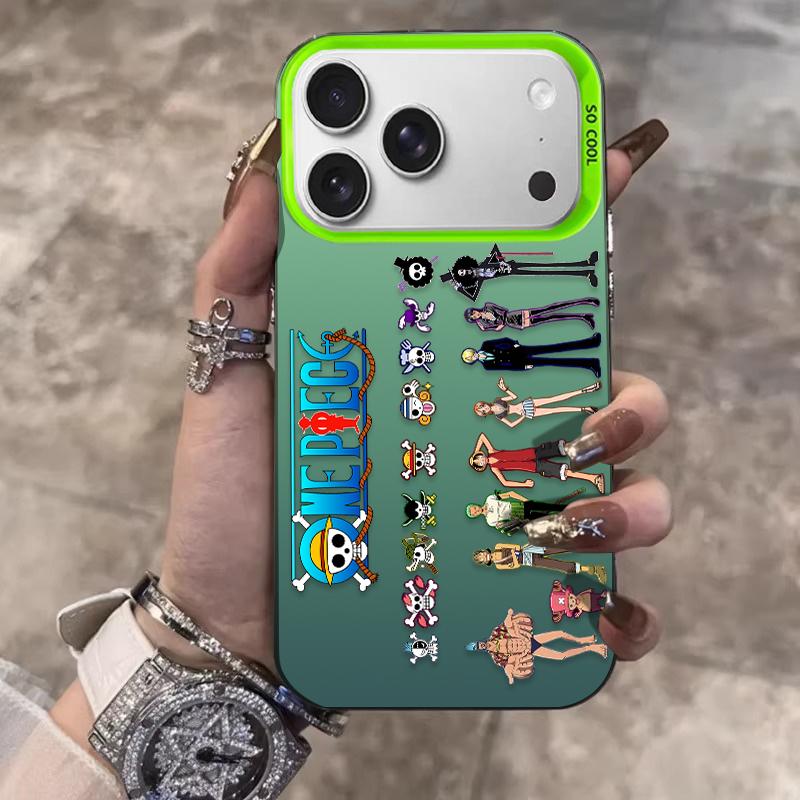 

3D One Piece Luffy Zoro Phone Case for iPhone 11 12 13 14 15 16 17 Pro Max Plus mini Nami Sanji Chopper Robin shockproof Cover for iPhone 12 mini зелёный