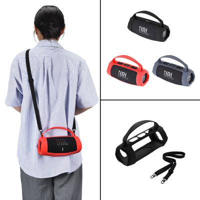 Silicone Case for JBL Charge 5 Speaker Soft Waterproof Shockproof Cover with Portable Hook Speaker Protections Case