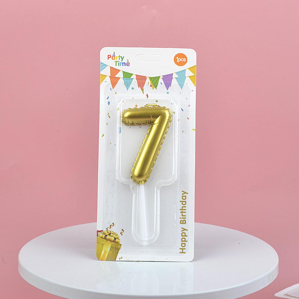 Alles Gute zum Geburtstag Kuchen Dekoriert mit Goldenen Digitalen Kerzen Zartem 3D Ballon für Kinder 0-9 Zahlenkerzen Partydekoration