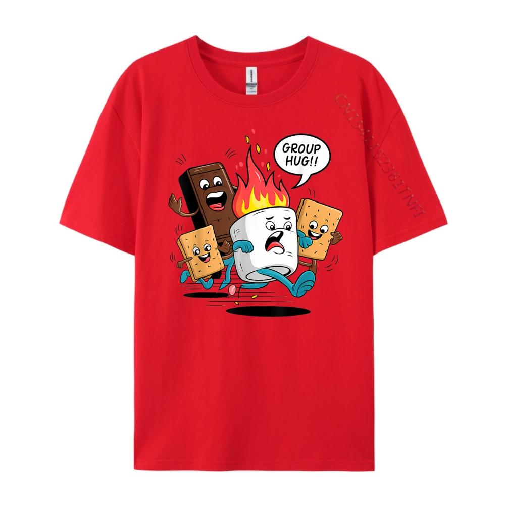 Group Hug Smores Marshmallow Chocolate Boys Funny Camping Oversized T Shirt Men Autumn Free Shipping Clothes Easter Sunday S