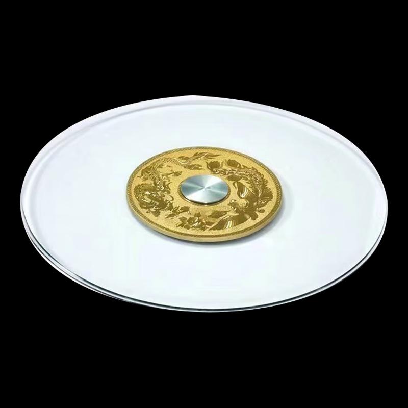 Haobu Tempered Glass Lazy Susan Turntable Set