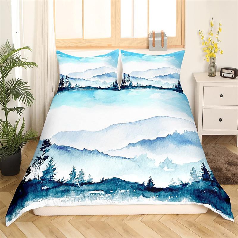 Povlečení s třešňovým květem Květina Větev Povlak na přikrývku Japonský styl Botanická krajina Malby Povlak na přikrývku Dekor do ložnice