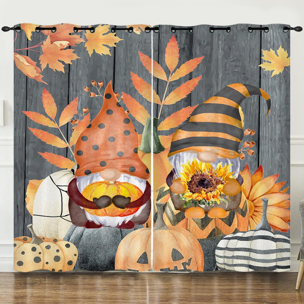 Штора Honey 3D Цифровая печать Светонепроницаемая штора Перфорированная штора 2pcs*97cm*114cm*2