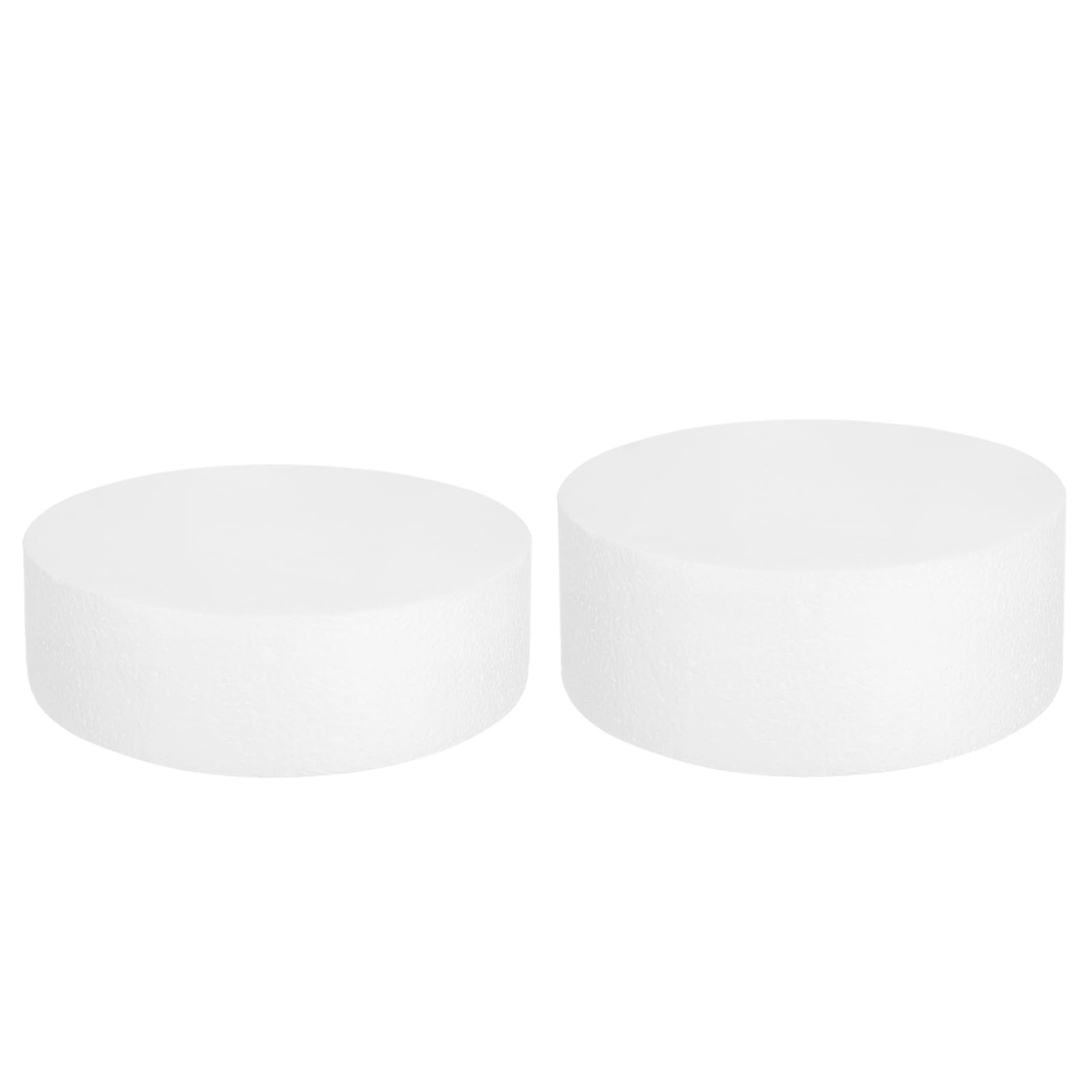 uxcell Round Foam Cake Dummy, 8 inches x 2 inches / 8 inches x 3 inches, White, Fake Cake for Wedding & Birthday Parties, Decoration & Display, 2-Pack