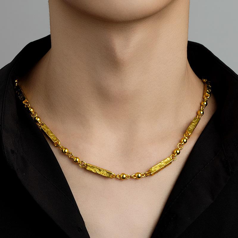 Gold Plated Alloy Chain Necklace Fadeproof Hypoallergenic Long Lasting Shine Dainty Thin Chain for Women Daily All-day Wear
