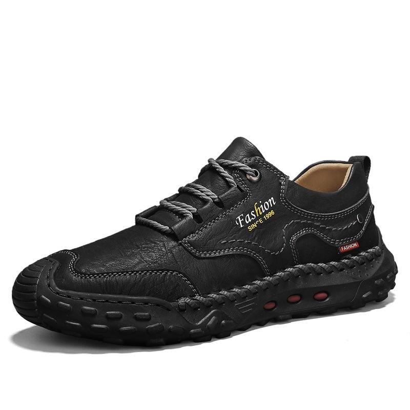 Spring 2025 New Doudou Shoes Men's Large Size Casual Leather Shoes Soft Leather Men's Shoes Versatile Soft Sole Driving Shoes Breathable