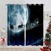 Christmas Snowman Car Curtains European American Style Red Living Room Bedroom Balcony Window Decoration Curtains 2 Panels